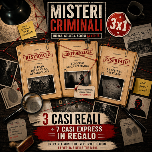Giochi investigativi – L'offerta 3x1 di oggi: ricevi 3 casi reali + 7 casi "Express" bonus.